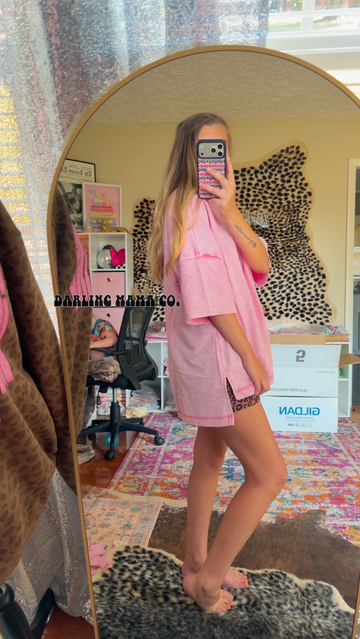 (RTS) Pink Acid Wash tee