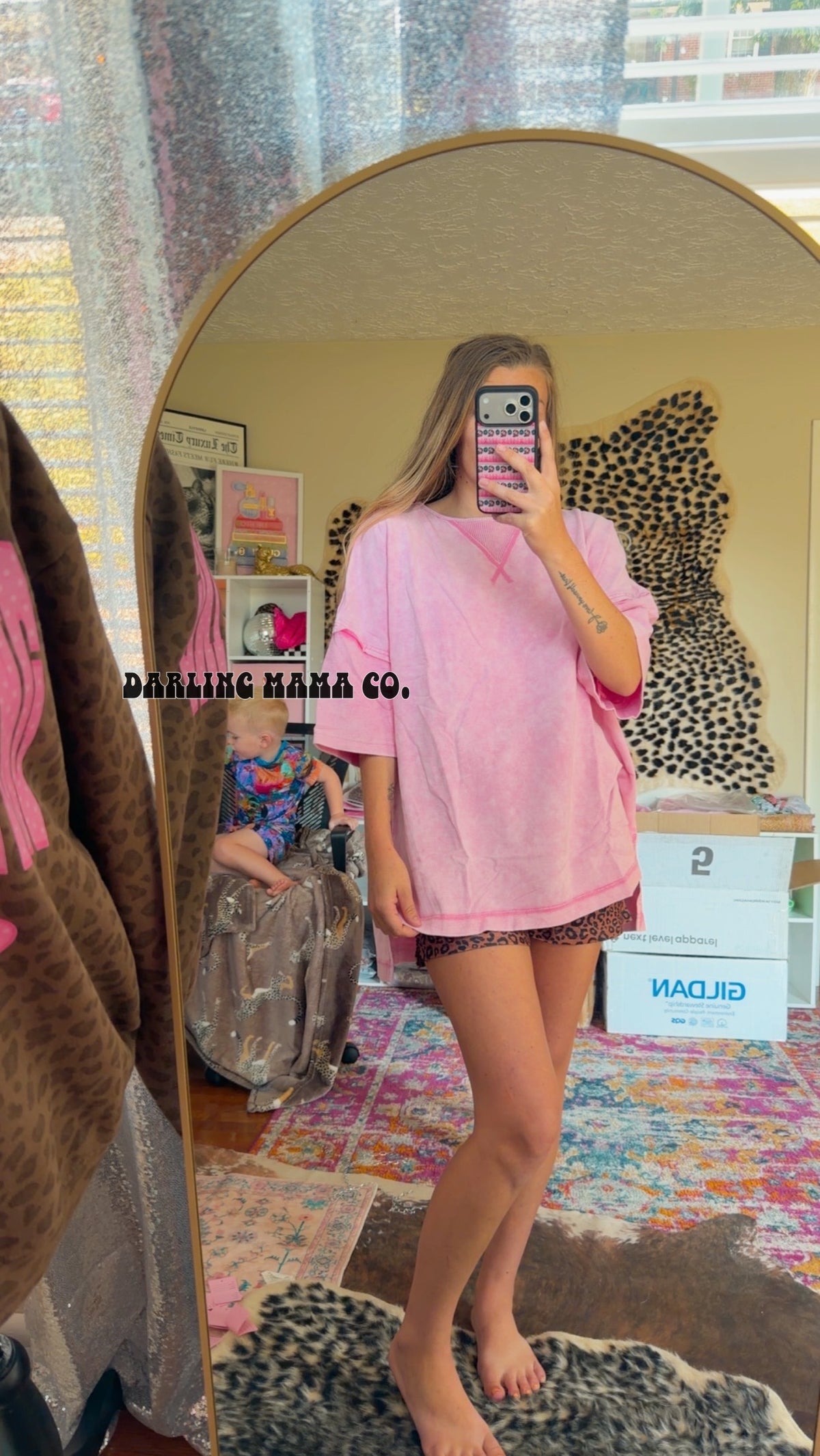 (RTS) Pink Acid Wash tee